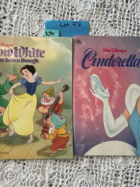 Retro, Vintage Disney Snow White & Cinderella Kids Soft Book Set